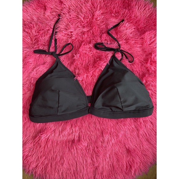 Old‎ Navy Women's Americana Tie-Shoulder Triangle Bikini Top Black Jack XL - Picture 1 of 2